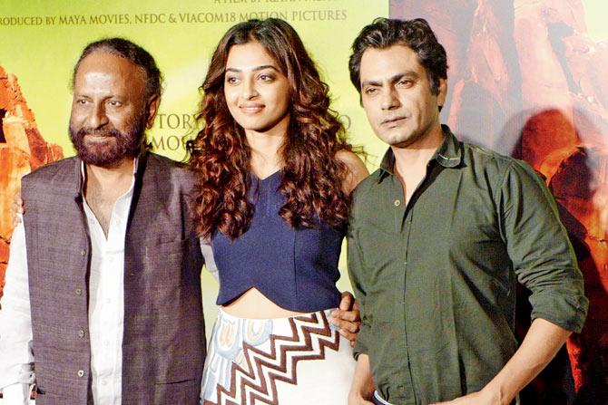 Ketan Mehta, Radhika Apte and Nawazuddin Siddiqui during the launch of the film