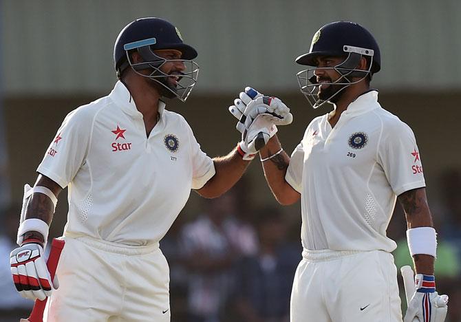 Galle Test: Tons by Virat Kohli, Shikhar Dhawan put India in driver