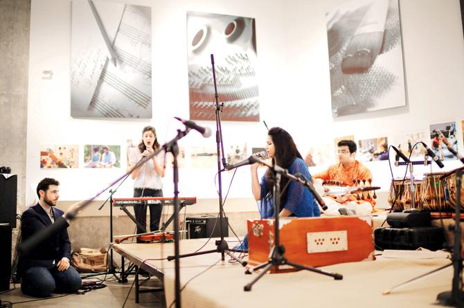 Indian and Pakistani musicians at a rehearsal. Pic courtesy/Ora DeKornfeld