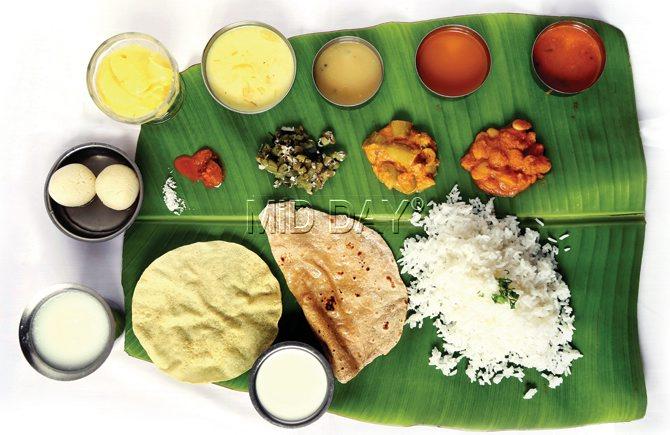 At Udipi Shri Krishna Boarding at Matunga, a different thali spread is served each day of the week