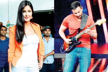 Katrina Kaif and Saif Ali Khan on sets of 'Indian Idol Junior'