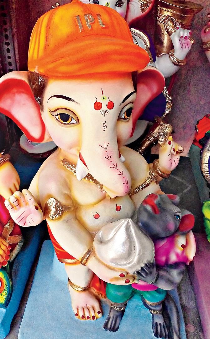 An eco-friendly idol of Ganesha created at the workshop