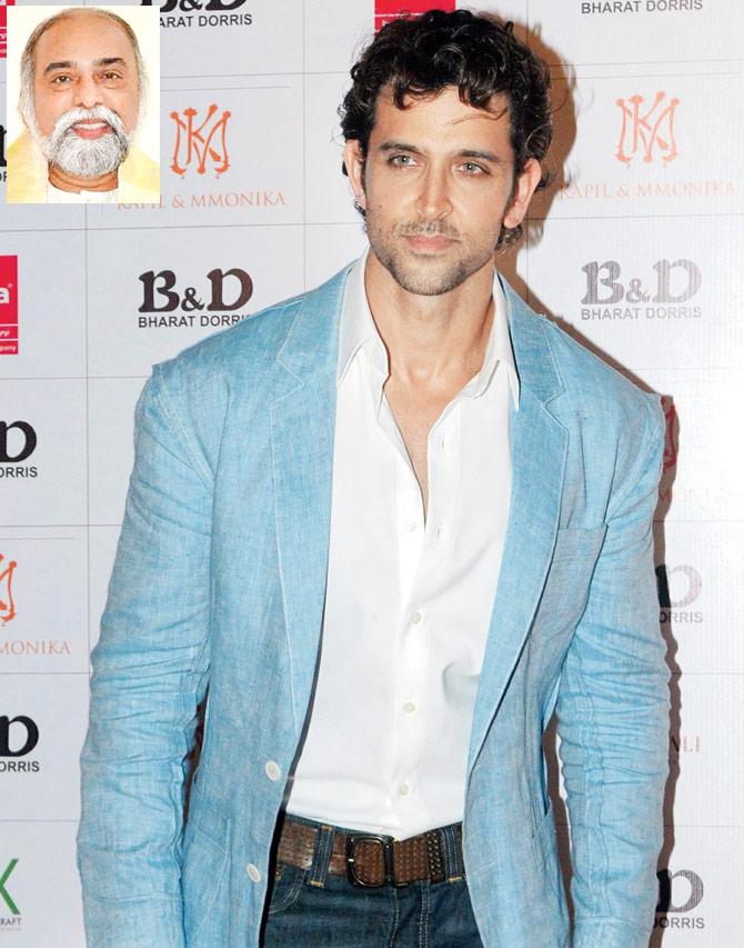 Hrithik Roshan follows the philosophy of Kalki Bhagavan (inset)