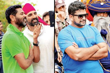 The two Dhevas on sets of 'Singh Is Bliing'