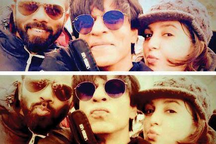 SRK, Rohit Shetty and Farah Khan on sets of 'Dilwale' in Ireland