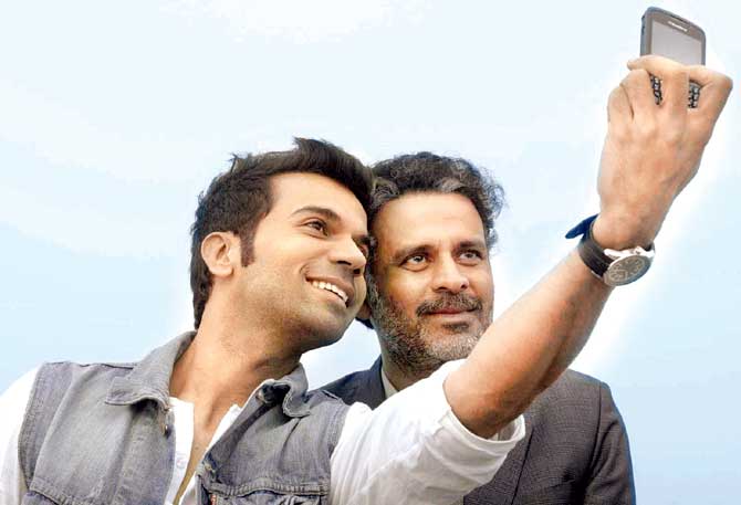 Rajkummar Rao and Manoj Bajpayee in Aligarh, the story of a gay prof-essor. It will be screened at the Busan Inter-national Film Festival in South Korea