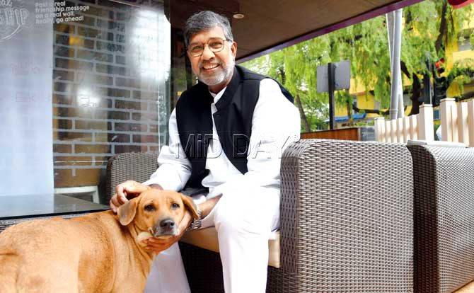 Kailash Satyarthi was in the city for a convocation at II-B. Pic/Suresh KK
