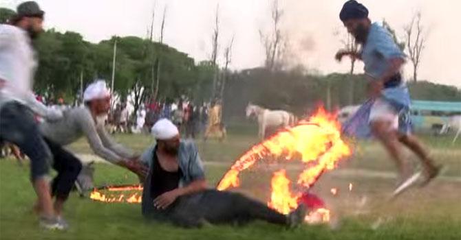 Watch video: Akshay Kumar survives freak accident on 