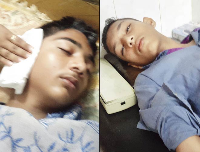 Teenagers Asif Khan and Tabrez Qureshi, both 15, say that they have been sick ever since their principal beat them up