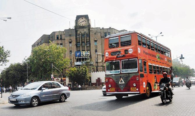 A BEST double decker is a rare sight these days on Mumbai’s streets. PIC/SATYAJIT DESAI