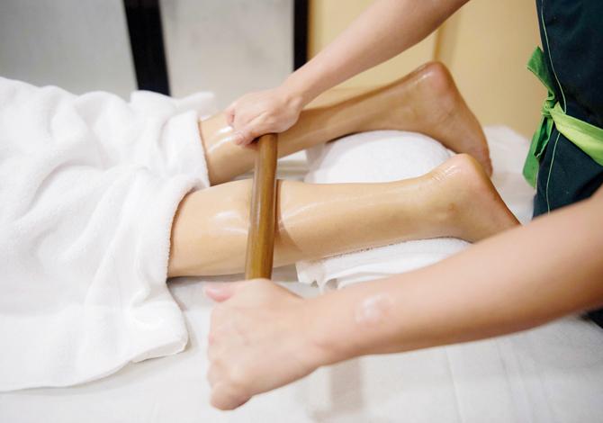 The bamboo massage effectively releases stress