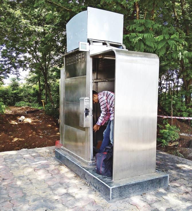 Civic officials are conducting trials on the e-toilets
