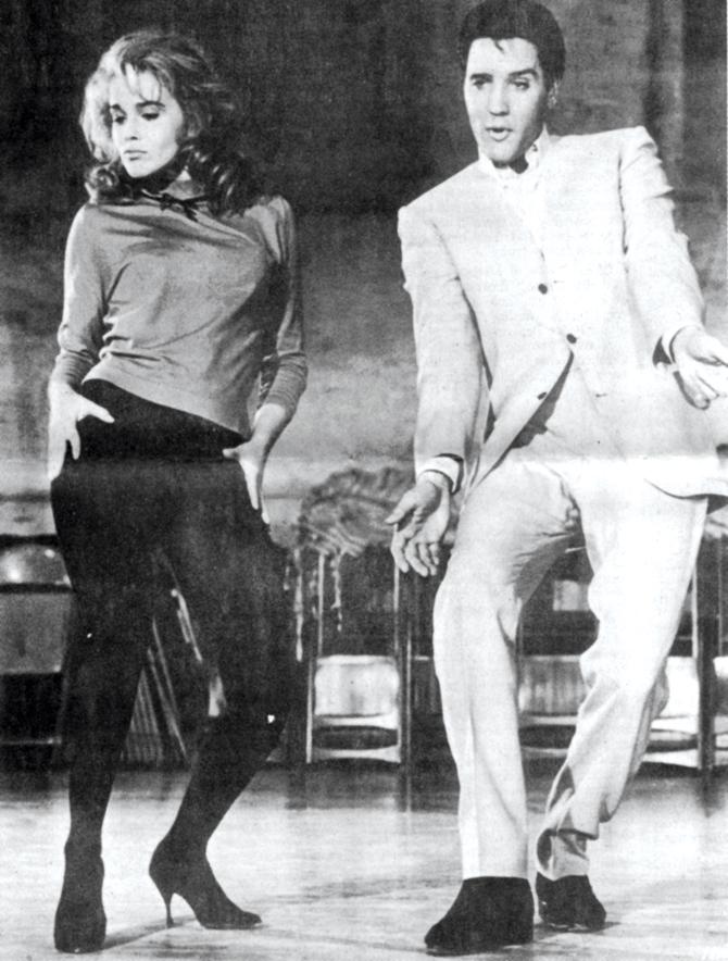 Elvis with Ann-Margret in Viva Las Vegas. Scanned from a copy of The Memphis Press Scimitar