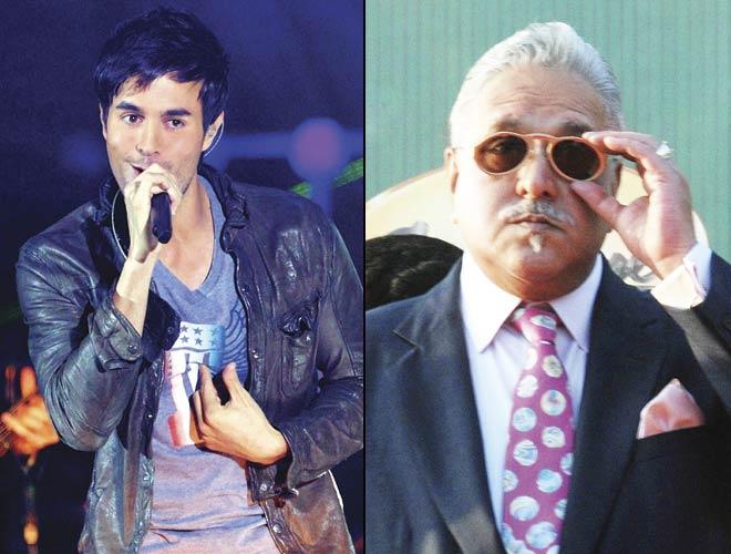 Enrique Iglesias. Pic/Getty Images and Vijay Mallya