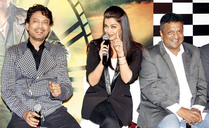 Irrfan Khan, Aishwarya Rai Bachchan and Sanjay Gupta