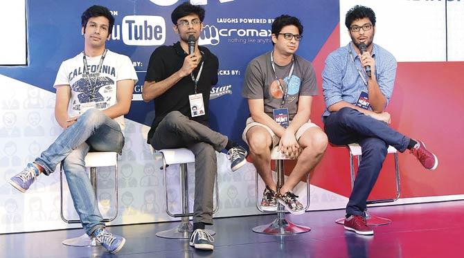 (From left) Mentors, Kanan Gill, Biswa Kalyan Rath, Rohan Joshi and Gursimran Khamba