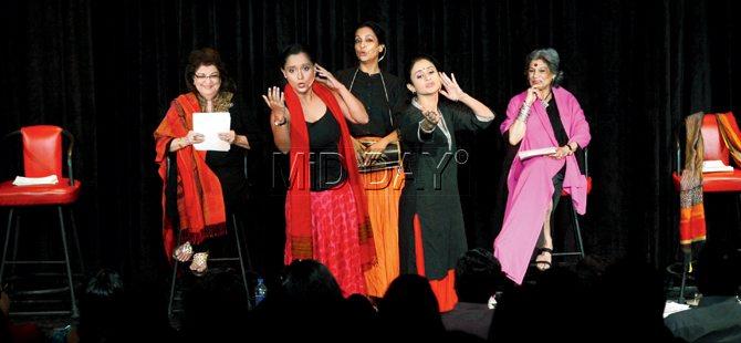 A scene from the play, Kissa Yoni Ka, performed last Friday at Canvas Laugh Club. Pics\Sameer Markande 