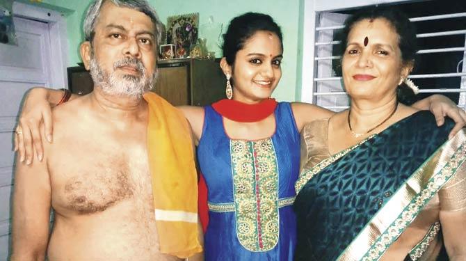 Ramchandra and Meera Bhat with their youngest daughter Rachita