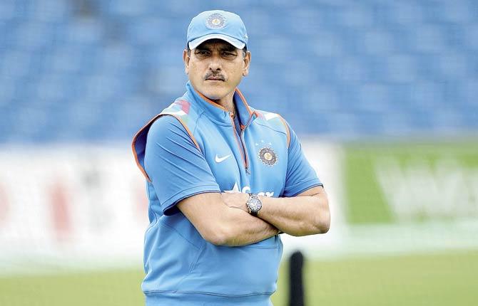 Centre of the action: Ravi Shastri. Pic/Getty Images