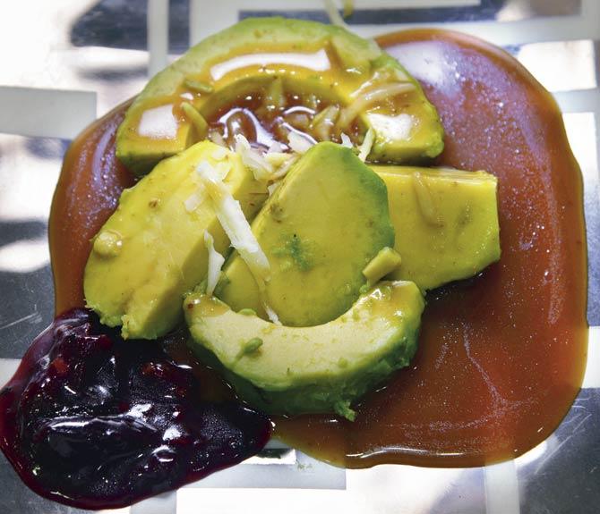 Avocados with raw mangoes
