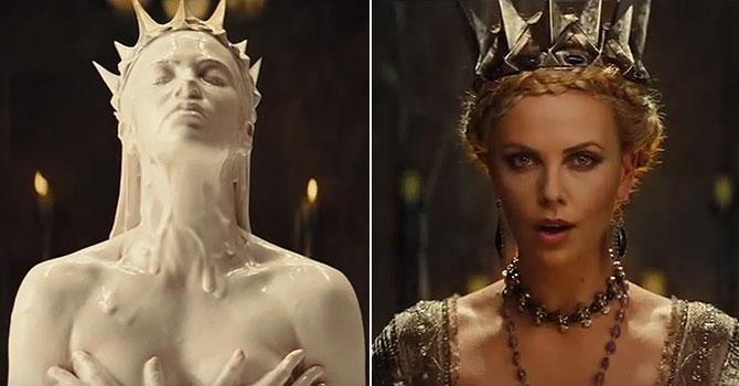 Charlize Theron as the evil Queen Ravenna in 