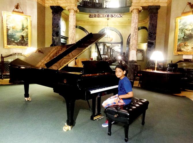 At Steinway & Sons, London, when he was 10 years old