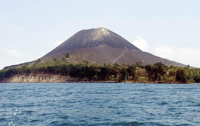 Anak Krakatau (child of Krakatau) rose out from the sea in the former caldera of Krakatau. Pics/AFP