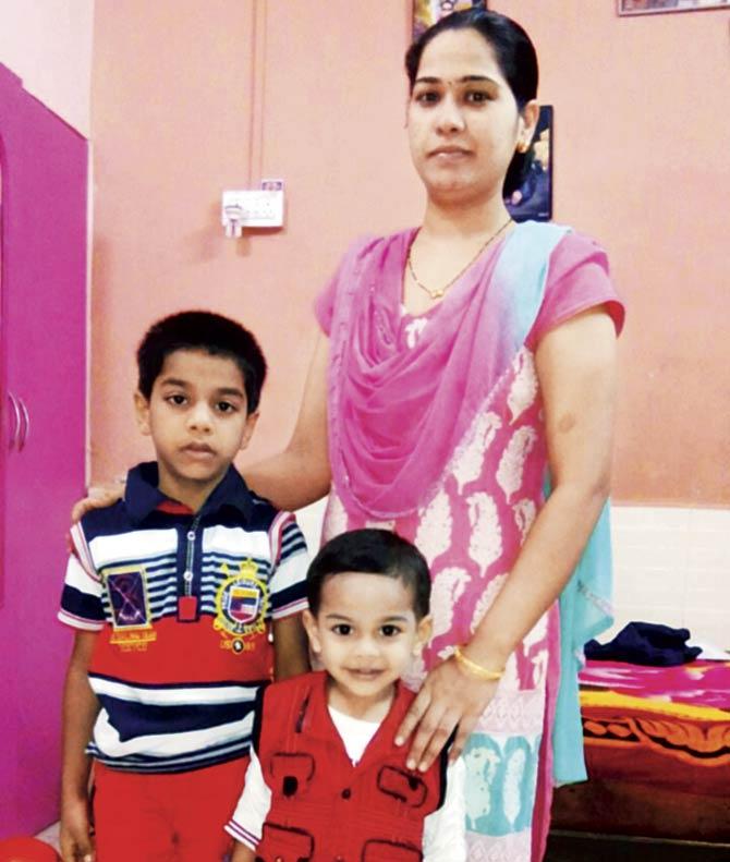 Three-year-old Yash Bhendekar, with his mother and elder brother Ganesh. Yash burst into tears when he woke up and found the auto rickshaw was not in his colony in Marol, but far away in Dahisar
