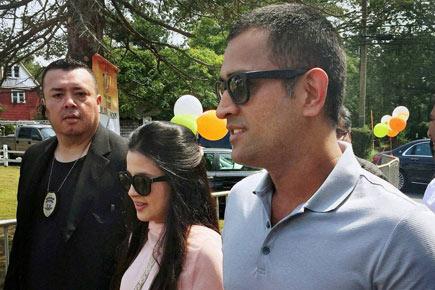 MS Dhoni makes 'first of a kind' visit to U.S. with wife Sakshi