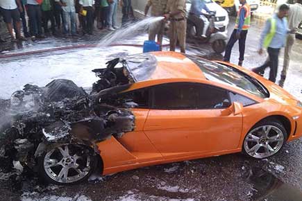 Lamborghini catches fire in Delhi, driver escapes unhurt