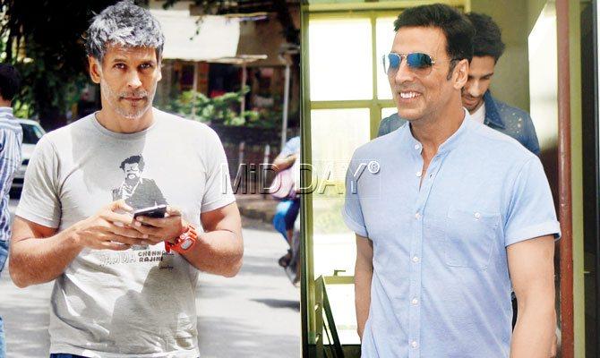 Akshay Kumar (left) and Milind Soman (extreme left) feature on the 