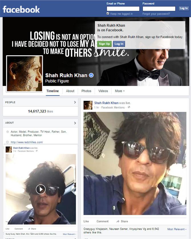 Shah Rukh Khan, the first Indian celebrity to avail this Facebook app, interacted with his fans on Thursday and took them via this app on the sets of his movie