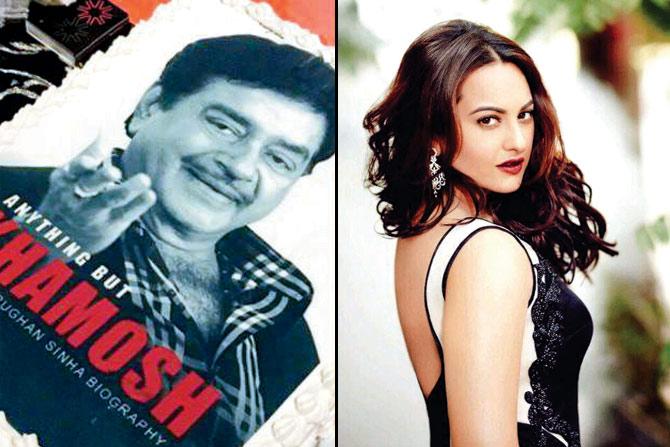 (Left) The cake that Sonakshi Sinha (right) ordered