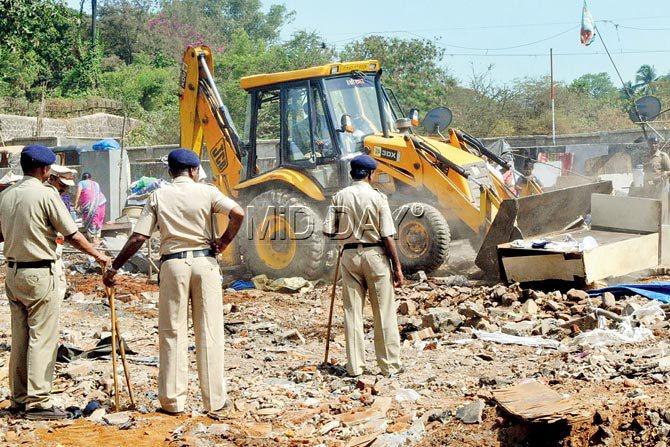 demolition drive in Aarey