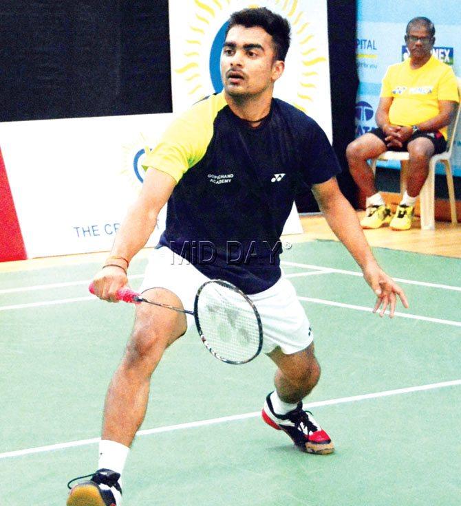 Sameer Verma during the Tata Open final against brother Sourabh at CCI yesterday. Pic/Bipin Kokate