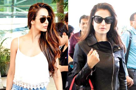 Spotted: Malaika Arora Khan, Ameesha Patel at Mumbai airport