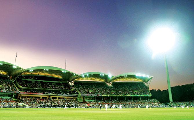 A general view of the first day-night Test match between Australia and New Zealand played at the Adelaide Oval last month. Pic/Getty Images
