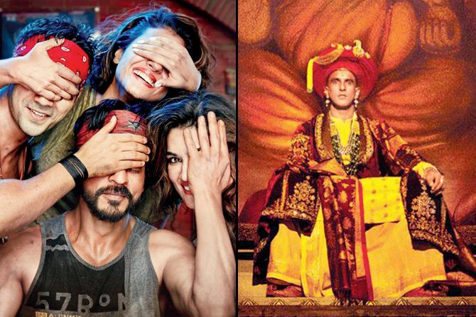 A still from Bajirao Mastani and (inset) Dilwale’s poster
