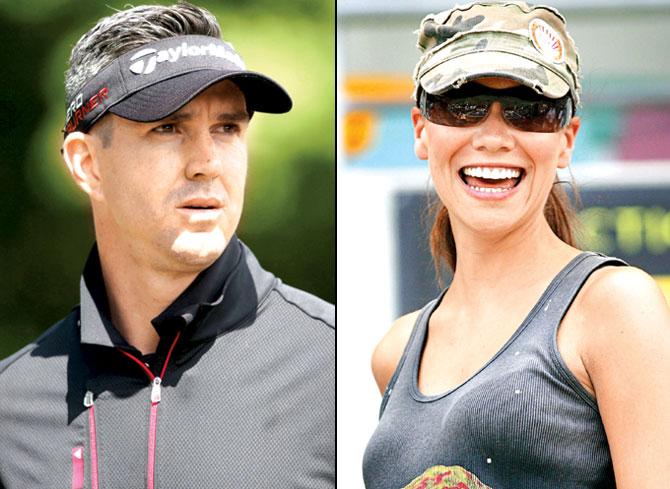 Kevin Pietersen and Jessica Taylor. Pics/Getty Images