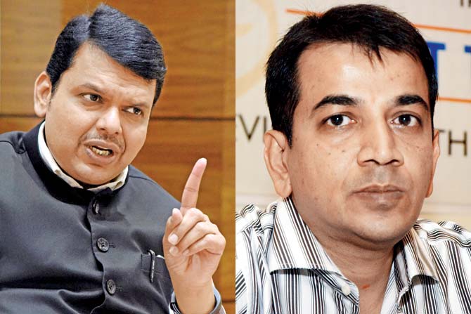 Cracking the whip: CM Devendra Fadnavis and (above) builder Suraj Parmar. file pics