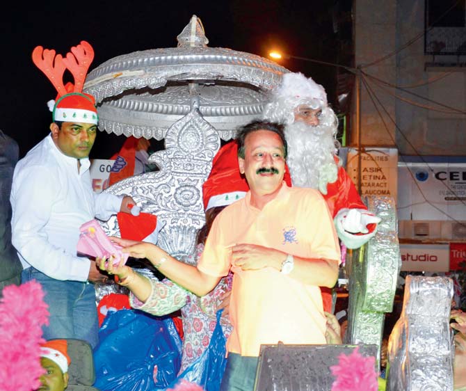 Baba Siddique at the Christmas rally last year 