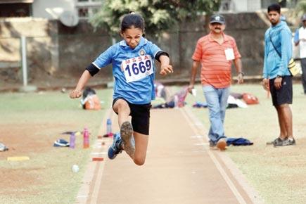 Borivli's 9-year-old Mary Immaculate student Roma Tandel leaps for gold