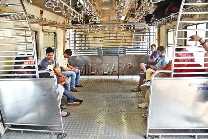 The Central Railway has introduced modified seating arrangements inside the coaches of local trains to increase standing capacity.