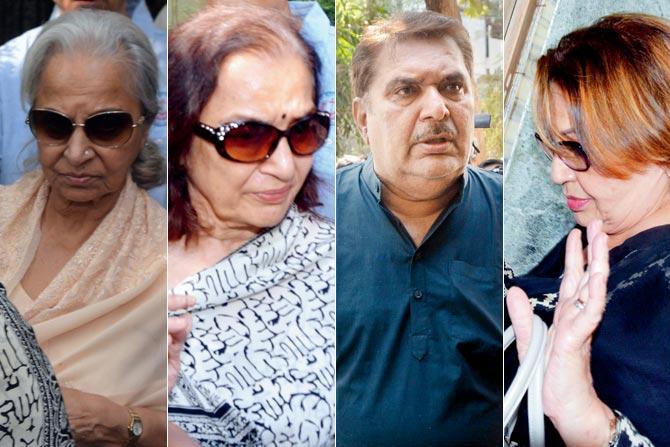 Waheeda Rehman, Asha Parekh, Raza Murad and Helen say their last goodbye 