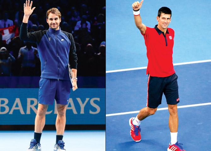Roger Federer and Novak Djokovic. Pics/Getty Images