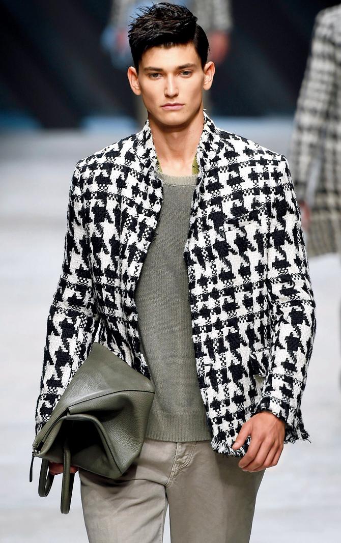 Do houndstooth like Ermanno Scervino for Milan Men’s Fashion Week Spring/Summer 2016. pic/getty