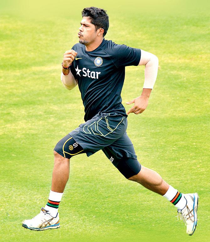 India pacer Umesh Yadav during a training session at the R Premadasa Stadium in Colombo on August 5, 2015. Pic/AFP