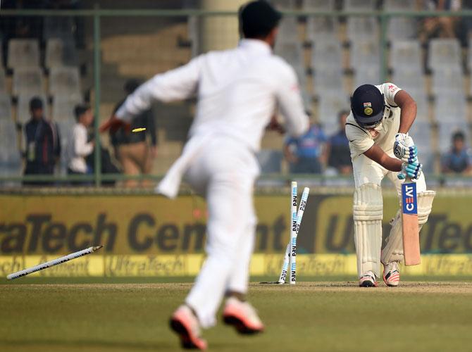 Kotla Test: Rohit Sharma fails as India reach 51/2 at lunch