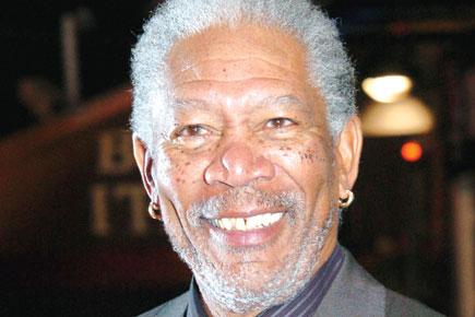 Morgan Freeman has a close shave