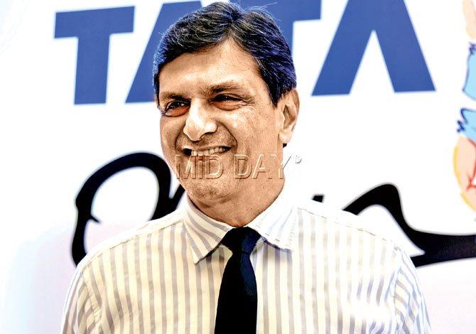 Prakash Padukone at the press conference to announce the Tata Open India International Challenge 2015 at Cricket Club of India yesterday. Pic/Shadab Khan
